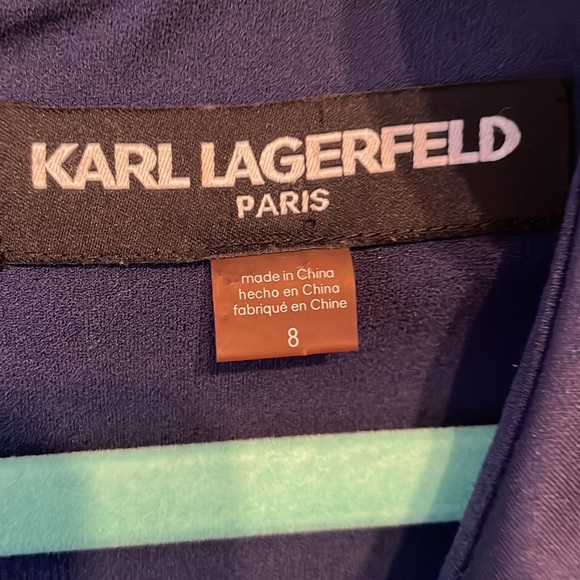 Karl Lagerfeld Navy Blue - Size 8 Sleeveless Flutter Hem - Picture 8 of 10